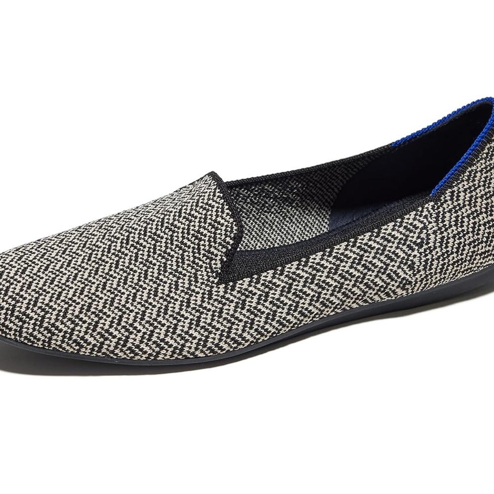 Rothy's Cream and Black Patterned Loafers